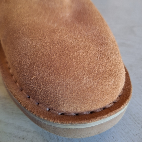 NEW FarWest Sabina tan camel suede shearling Calf height winter boots 9 - Picture 3 of 9